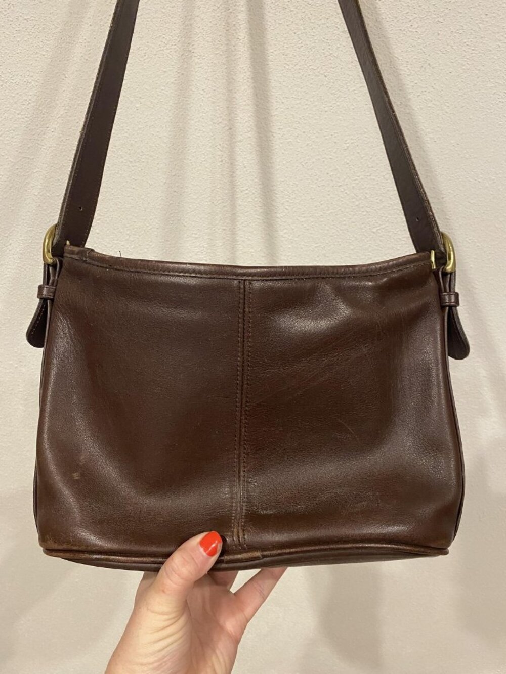 Vintage Coach 4143 Shoulder Bag Womens Medium Brown Leather Classic Purse 90s - Picture 2 of 6